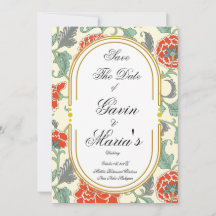 Red Florals with Green Leaves