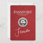 Red Florida Passport Bewaar de datum Save The Date (Voorkant)