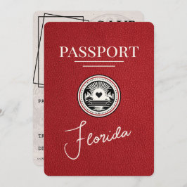 Red Florida Passport Bewaar de datum Save The Date