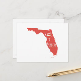 Red Floridian Made in Florida Shaped Floridan Briefkaart