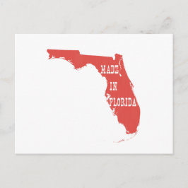 Red Floridian Made in Florida Shaped Floridan Briefkaart