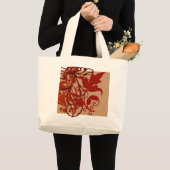Red Flourish Bag Grote Tote Bag (Voorkant (product))