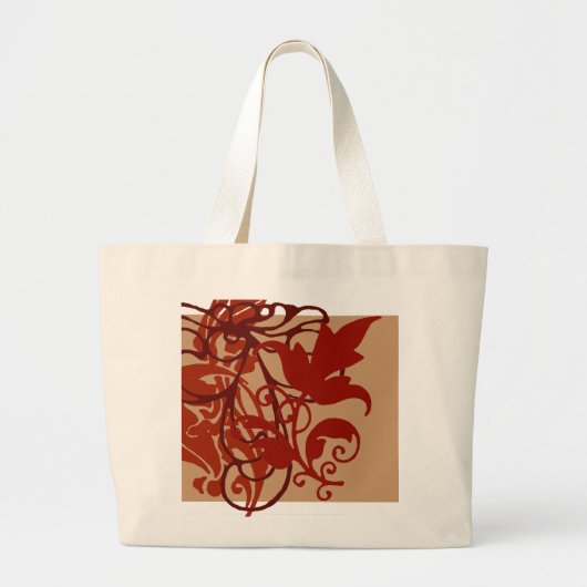 Red Flourish Bag Grote Tote Bag (Voorkant)