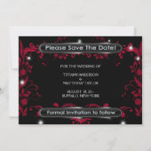Red Flourish Black Bewaar de datum Save The Date (Voorkant)