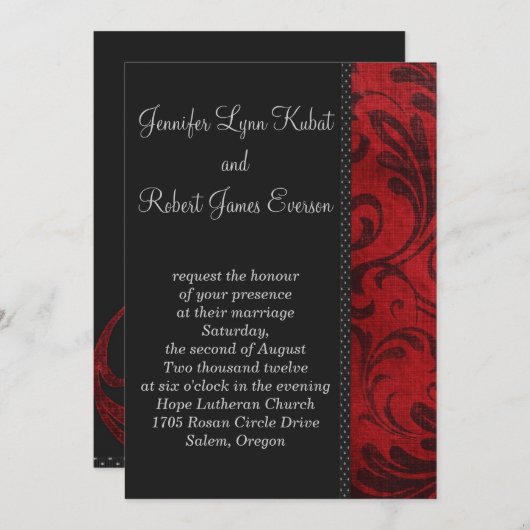 Red Flourish Kaart (Voorkant / Achterkant)