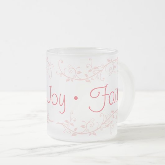 Red Flourish Peace Joy Love Kerstmis Matglas Koffiemok (Voorkant rechts)