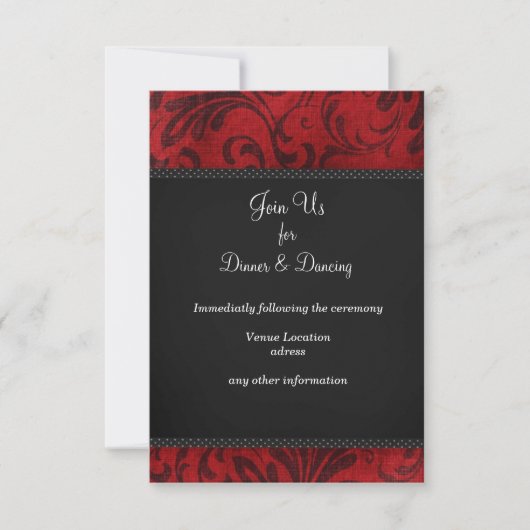 Red Flourish Reception-kaart Kaart (Voorkant)