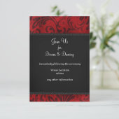Red Flourish Reception-kaart Kaart (Staand voorkant)