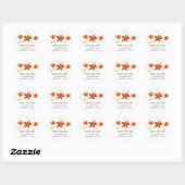 Red Flower Adresetiketten Ronde Sticker (Vel)