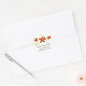 Red Flower Adresetiketten Ronde Sticker (Envelop)