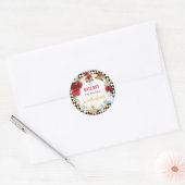 Red Flower Alice in Wonderland Birthday Tea Party Ronde Sticker (Envelop)