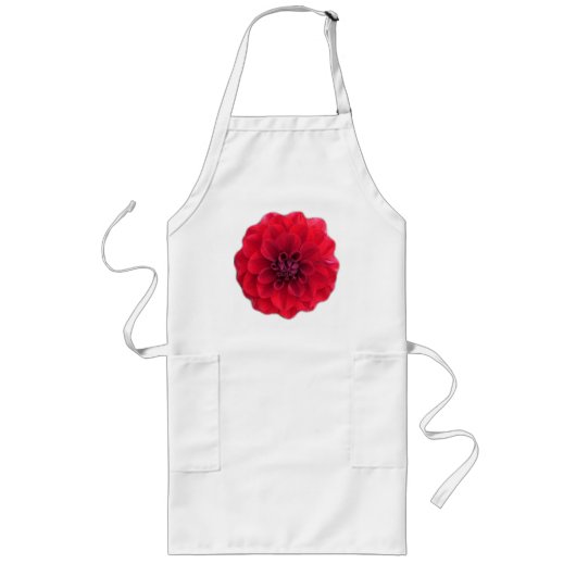 Red Flower Apron Lang Schort (Voorkant)