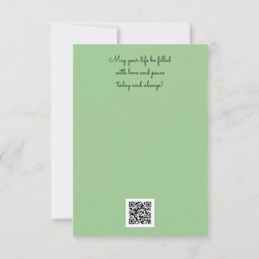 Red Flower Art Flat Birthday Kaart (Achterkant)