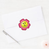 Red Flower Badminton Ronde Sticker (Envelop)