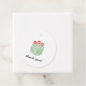 Red Flower Barrel Cactus Bridal Shower Bedankjes Labels (In situ)