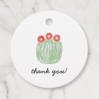 Red Flower Barrel Cactus Bridal Shower Bedankjes Labels