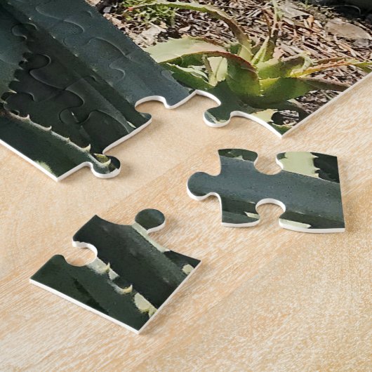 Red Flower Blue Zee Rocky Cliffs Puzzle Legpuzzel (Zijkant)