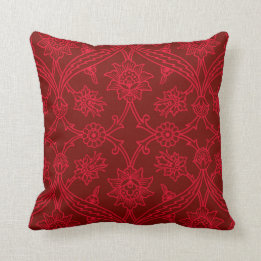 Red Flower Boho Chic Kussen