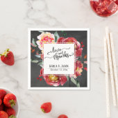 Red Flower Bouquet, Chalkboard, Love and Bedankt Servet (Insitu)