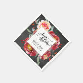 Red Flower Bouquet, Chalkboard, Love and Bedankt Servet (Hoek)