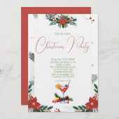 Red Flower Branch Fruit Drink kerstfeest Save The Date (Voorkant / Achterkant)