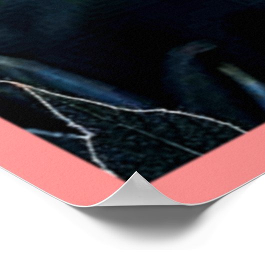 Red Flower Dark Night Solitude Art Poster (Hoek)