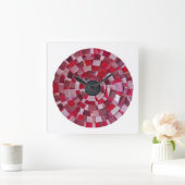 red flower design vierkante klok (Huis)