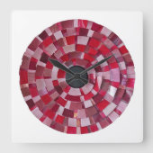 red flower design vierkante klok (Voorkant)