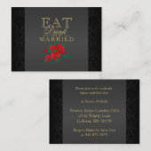 Red Flower Eat, Drink & Be Married - Receptie Informatiekaartje (Voorkant / Achterkant)