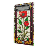 Red Flower Elegant Glas in lood Art Mini Klembord (Angled2)