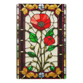 Red Flower Elegant Glas in lood Art Mini Klembord (Achterkant)