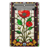 Red Flower Elegant Glas in lood Art Mini Klembord (Voorkant)
