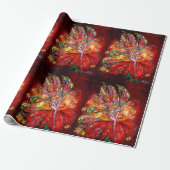 RED FLOWER FAIRY Fantasy Cadeaupapier (Uitgerold)