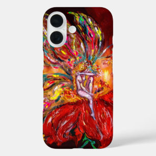 RED FLOWER FAIRY Fantasy iPhone 16 Hoesje