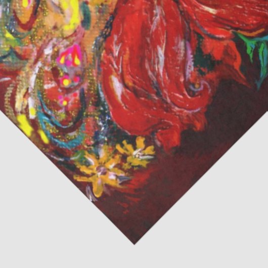 RED FLOWER FAIRY Fantasy Tissuepapier (Detail)