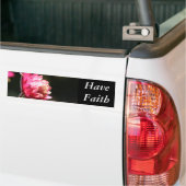 Red Flower Faith Inspirerend Bumpersticker (Op Truck)