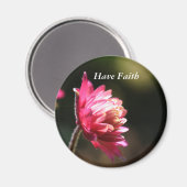 Red Flower Faith Inspirerend Magnet (Voorkant / Achterkant)