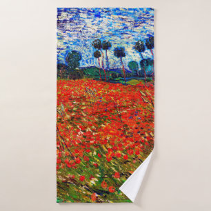 Red Flower Field, Van Gogh Badhanddoek