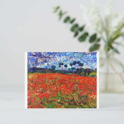 Red Flower Field, Van Gogh Briefkaart (Staand voorkant)