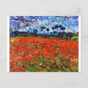 Red Flower Field, Van Gogh Briefkaart