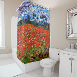 Red Flower Field, Van Gogh Douchegordijn