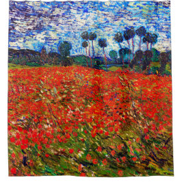 Red Flower Field, Van Gogh Douchegordijn