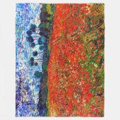 Red Flower Field, Van Gogh Fleece Deken (Voorkant)