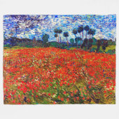 Red Flower Field, Van Gogh Fleece Deken (Voorkant (Horizontaal))