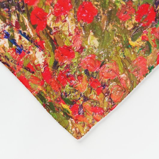 Red Flower Field, Van Gogh Fleece Deken (Hoek)