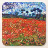 Red Flower Field, Van Gogh Kartonnen Onderzetters (Voorkant)