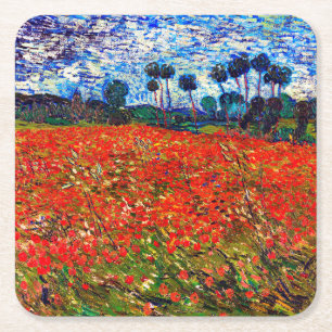 Red Flower Field, Van Gogh Kartonnen Onderzetters