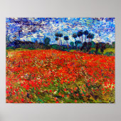 Red Flower Field, Van Gogh Poster (Voorkant)