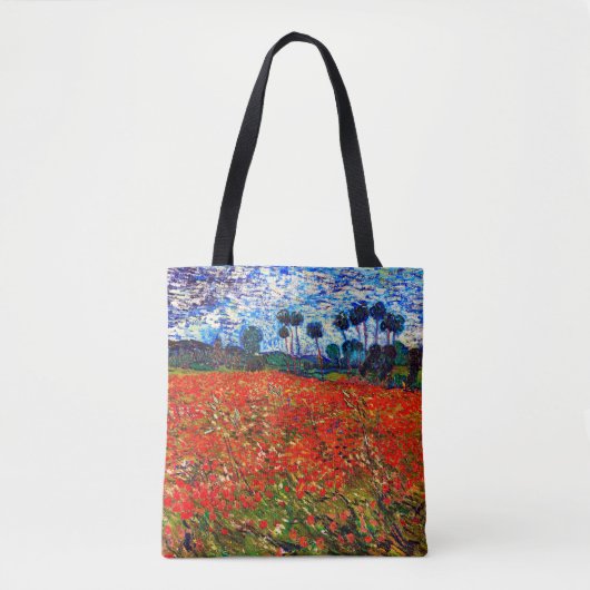 Red Flower Field, Van Gogh Tote Bag (Voorkant)