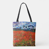 Red Flower Field, Van Gogh Tote Bag (Achterkant)